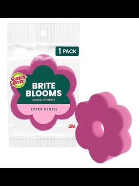 Scotch-Brite Brite Blooms Flower Scrub Sponge - Pink